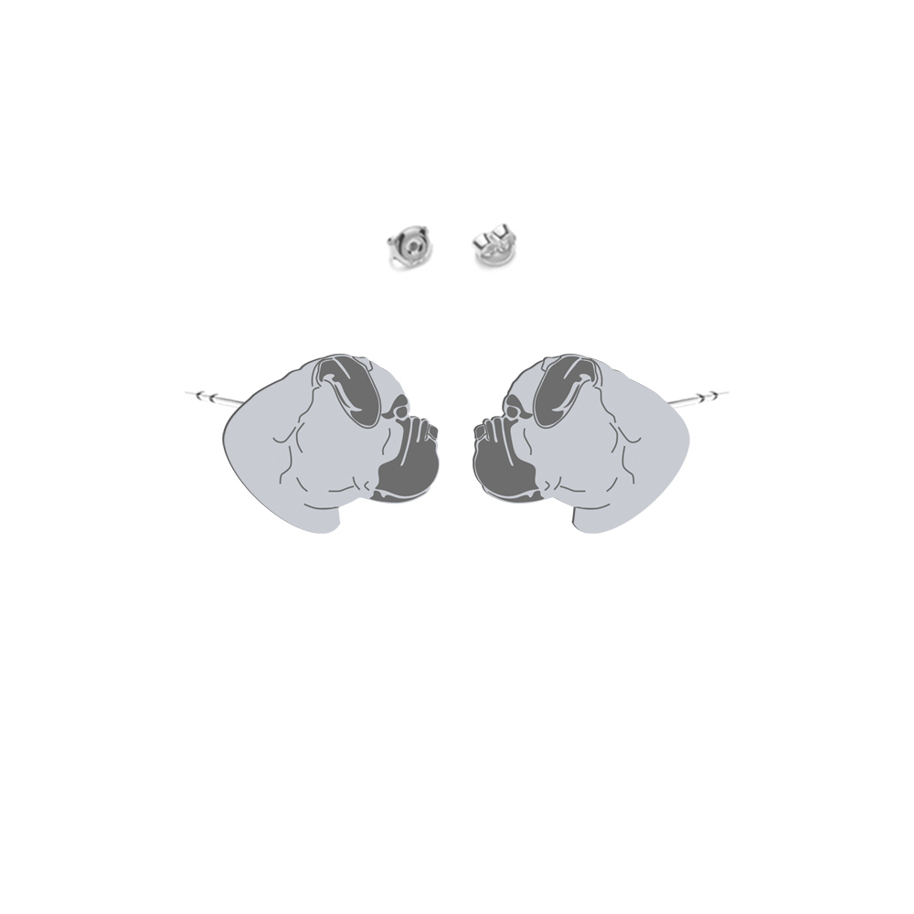 Silver Bullmastiff earrings - MEJK Jewellery