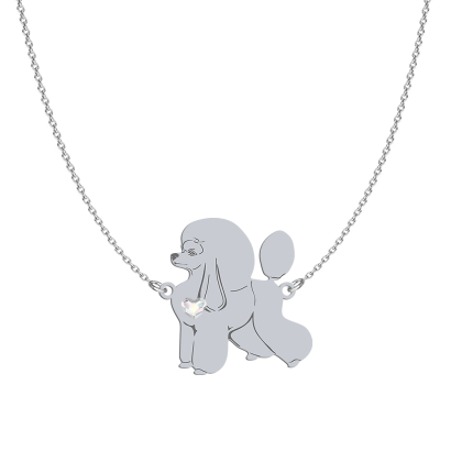 Silver Poodle necklace, FREE ENGRAVING - MEJK Jewellery