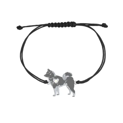 Bransoletka z Karelskim Psem na niedźwiedzie srebro sznurek GRAWER GRATIS - MEJK Jewellery