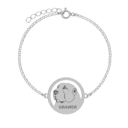 Bransoletka z psem Owczarek Środkowoazjatycki srebro GRAWER GRATIS - MEJK Jewellery