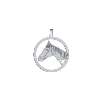 Silver Thoroughbred Horse pendant, FREE ENGRAVING - MEJK Jewellery
