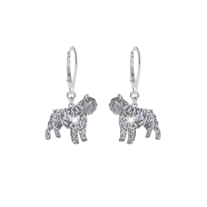 Silver Bouvier des Flandres earrings, FREE ENGRAVING - MEJK Jewellery