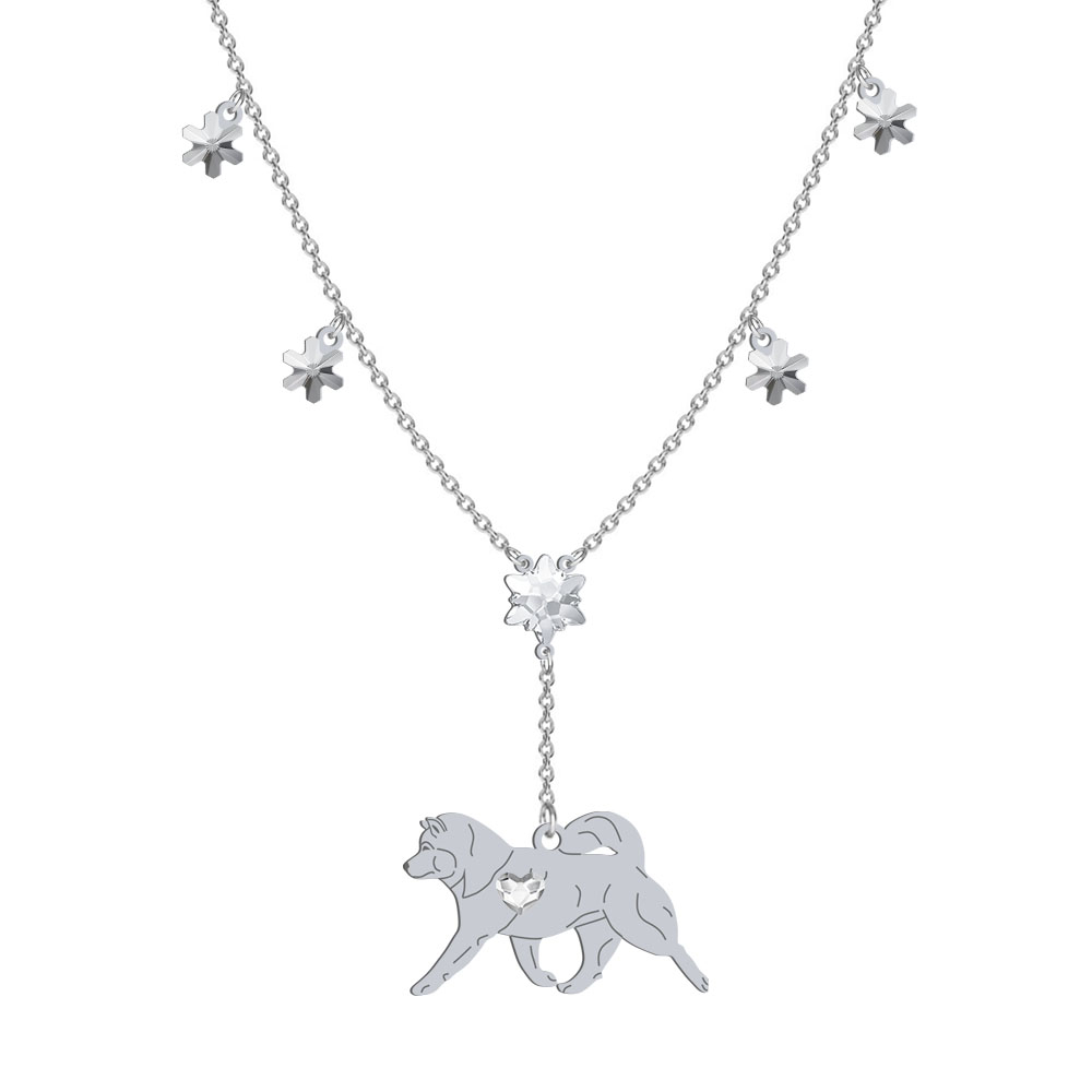 Silver Alaskan Malamute engraved necklace - MEJK Jewellery