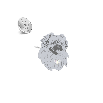 Wpinka z psem Spaniel Tybetański srebro - MEJK Jewellery