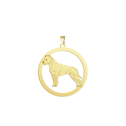 Zawieszka Pozłacane z psem rasy Amstaff American Staffordshire Terrier GRAWER GRATIS - MEJK Jewellery