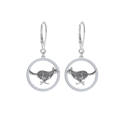 Silver Australian Kelpie engraved earrings  - MEJK Jewellery