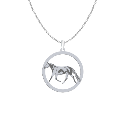 Silver American Paint Horse necklace, FREE ENGRAVING - MEJK Jewellery