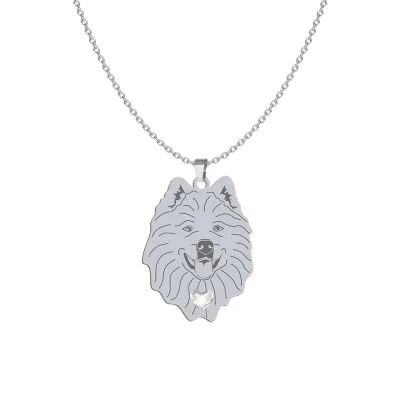 Naszyjnik z psem sercem Samoyed srebro GRAWER GRATIS - MEJK Jewellery