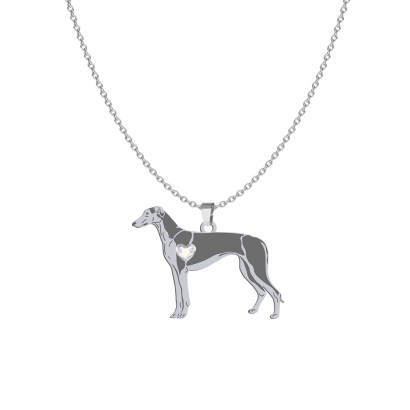 Silver Polish Greyhound engraved necklace - MEJK Jewellery