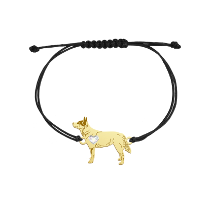 Bransoletka Pozłacana Australijski Pies Pasterski sznurek GRAWER GRATIS - MEJK Jewellery