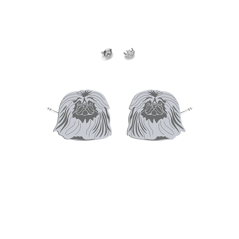 Silver Pekingese earrings - MEJK Jewellery