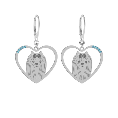 Silver Yorkshire Terrier engraved earrings - MEJK Jewellery