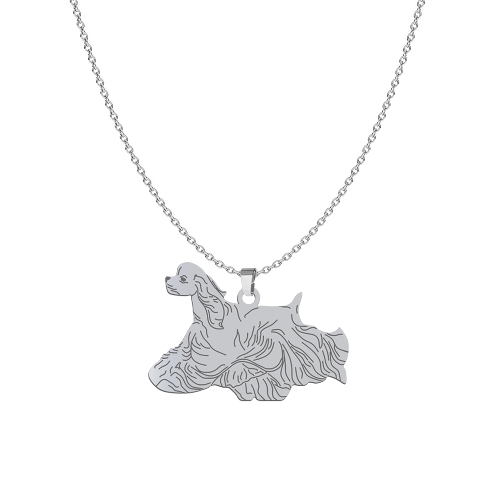Naszyjnik z psem Cocker Spaniel Amerykański srebro GRAWER GRATIS - MEJK Jewellery