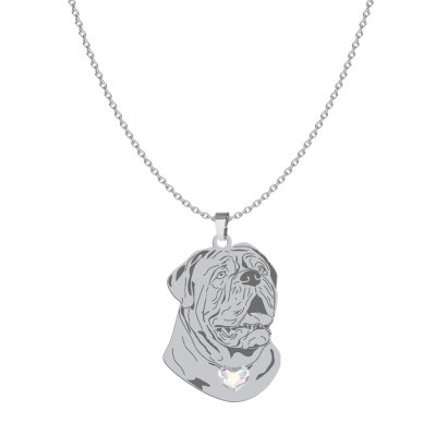 Silver Dog de Bordeaux engraved necklace - MEJK Jewellery