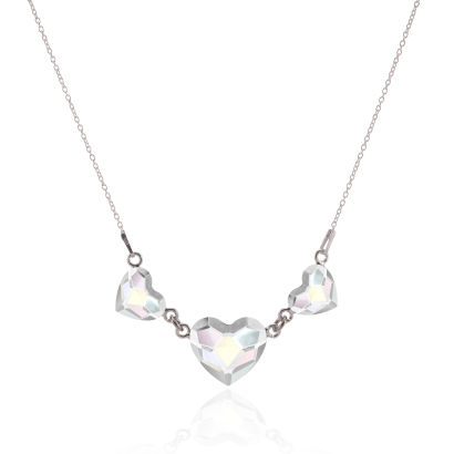  necklace with  crystals - silver rhodium plated