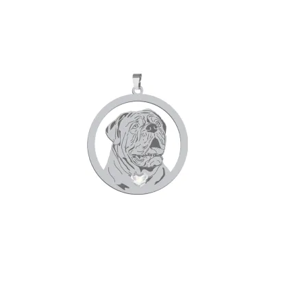 Zawieszka z psem sercem Dog de Bordeaux srebro GRAWER GRATIS - MEJK Jewellery