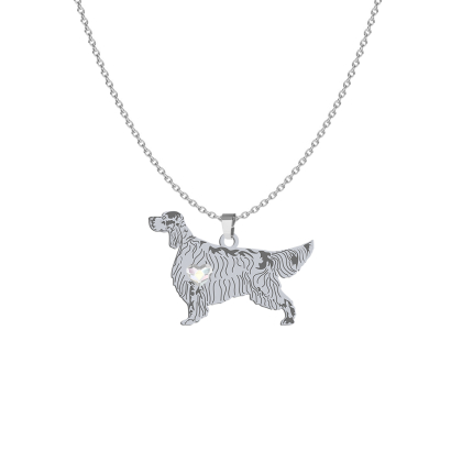 Silver English Setter necklace, FREE ENGRAVING  - MEJK Jewellery