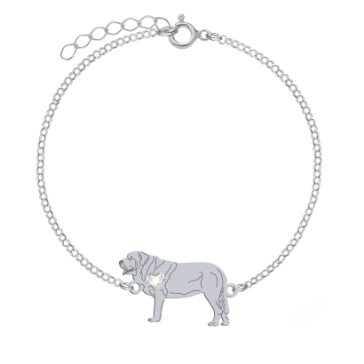 Silver Spanish Mastiff bracelet, FREE ENGRAVING - MEJK Jewellery