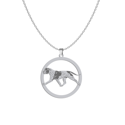 Naszyjnik z psem Bulldog Amerykański srebro GRAWER GRATIS - MEJK Jewellery