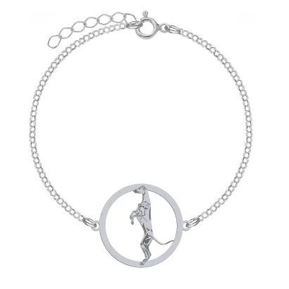 Bransoletka z psem Greyhound srebro GRAWER GRATIS - MEJK Jewellery