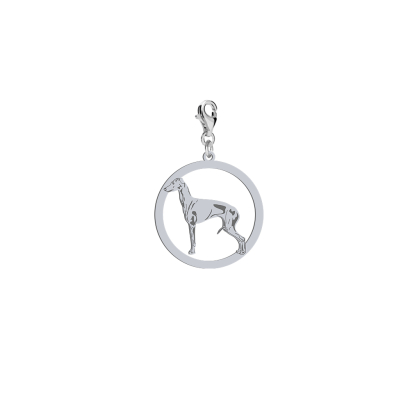 Charms z psem Italian Sighthound Charcik Włoski srebro GRAWER GRATIS - MEJK Jewellery