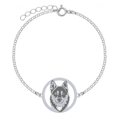 Bransoletka z psem Lapoński Pies Pasterski srebro GRAWER GRATIS - MEJK Jewellery
