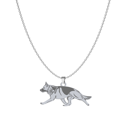 Silver German Shepherd necklace, FREE ENGRAVING - MEJK Jewellery