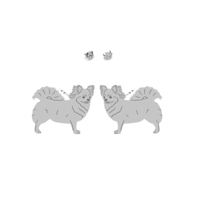Kolczyki z psem Chihuahua Długowłosa srebro - MEJK Jewellery