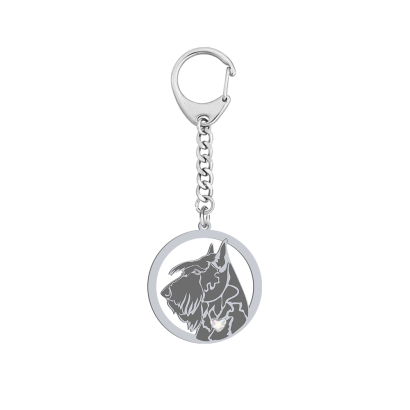 Silver Scottish Terrier engraved keyring - MEJK Jewellery