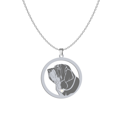 Silver Spanish Mastiff necklace with a heart, FREE ENGRAVING - MEJK Jewellery
