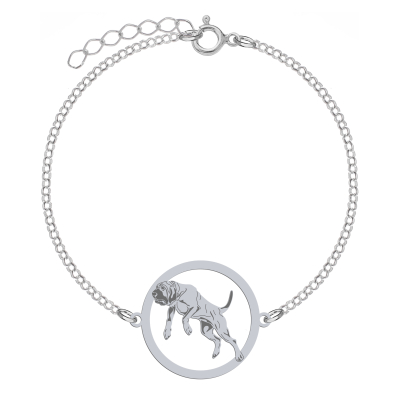 Silver Fila Brasileiro engraved bracelet - MEJK Jewellery