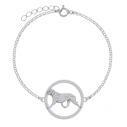 Bransoletka z psem Dog de Bordeaux srebro GRAWER GRATIS - MEJK Jewellery
