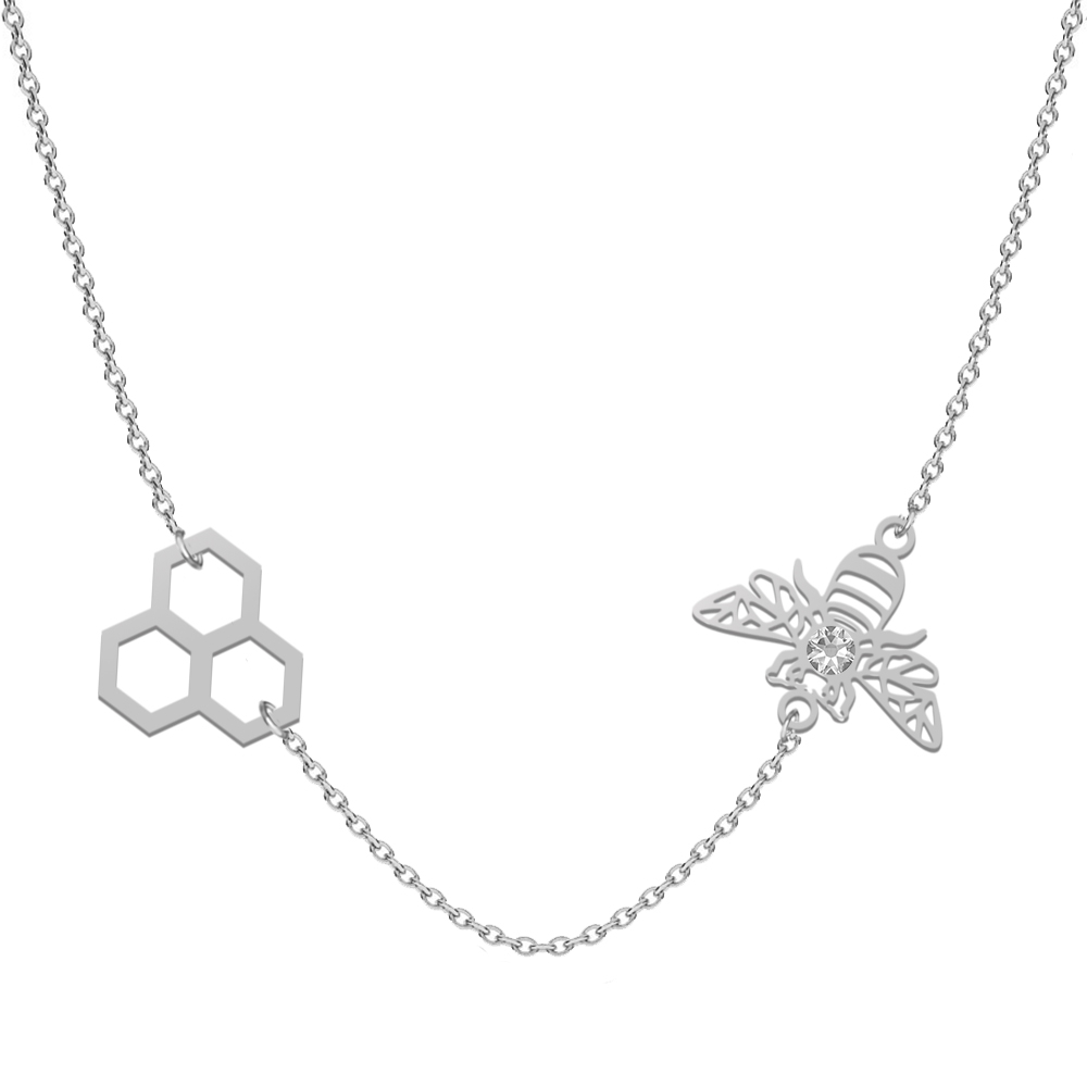 Necklace BEE AND HONEYCOMB 