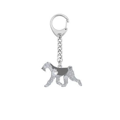 Brelok z psem grawerem Airedale Terrier srebro - MEJK Jewellery