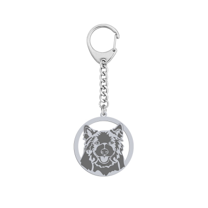 Silver Swedish Lapphund engraved keyring - MEJK Jewellery
