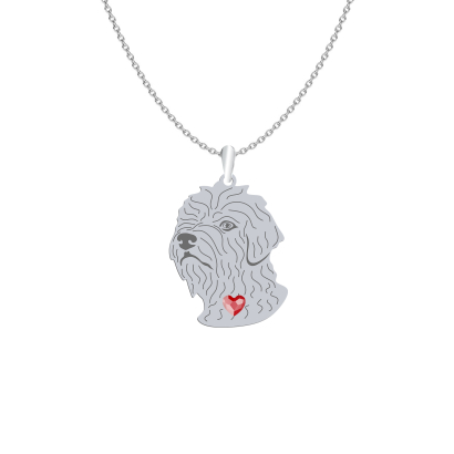 Silver Irish glen of imaal terrier engraved necklace with a heart - MEJK Jewellery
