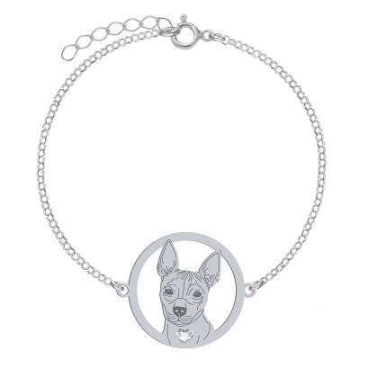 Silver American Hairless Terrier engraved bracelet - MEJK Jewelery