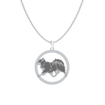 Naszyjnik z psem grawerem Fiński Lapphund srebro - MEJK Jewellery