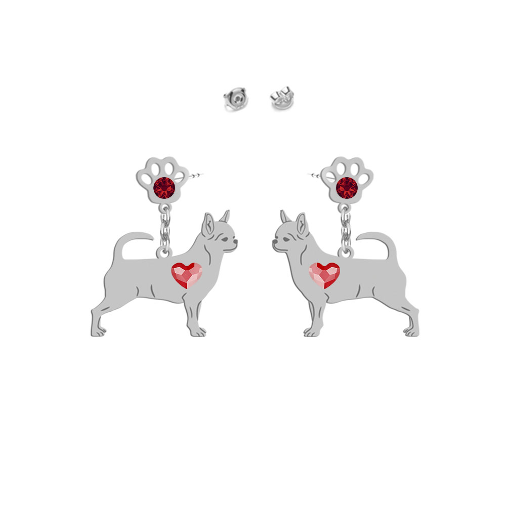 Kolczyki z psem Chihuahua Krótkowłosa srebro GRAWER GRATIS - MEJK Jewellery