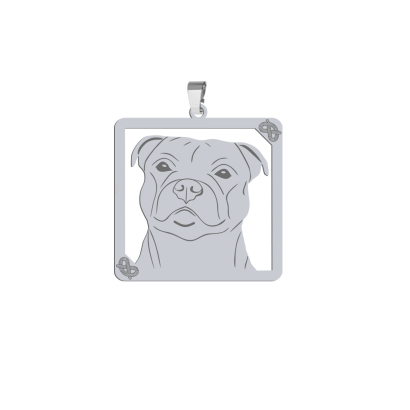 Silver Staffordshire Bull Terrier pendant, FREE ENGRAVING - MEJK Jewellery