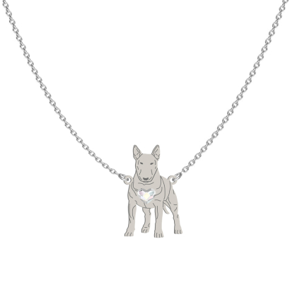 Naszyjnik z psem English Bullterrier srebro GRAWER GRATIS - MEJK Jewellery