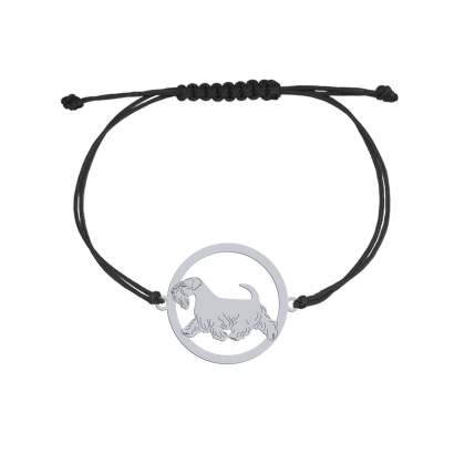 Silver Sealyham Terrier engraved string bracelet - MEJK Jewellery