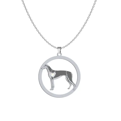 Naszyjnik z psem Polish Greyhound srebro GRAWER GRATIS - MEJK Jewellery