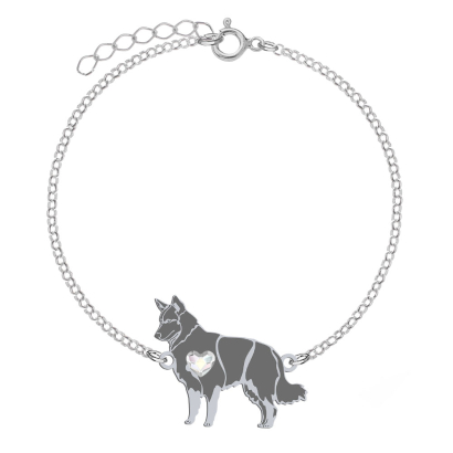 Bransoletka z psem sercem Chodský pes srebro GRAWER GRATIS - MEJK Jewellery