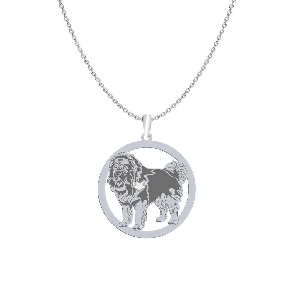 Naszyjnik z sercem psem Caucasian Shepherd Dog srebro GRAWER GRATIS - MEJK Jewellery
