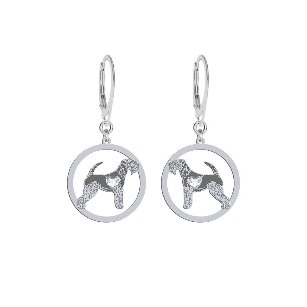 Kolczyki z grawerem psem Lakeland Terrier srebro - MEJK Jewellery