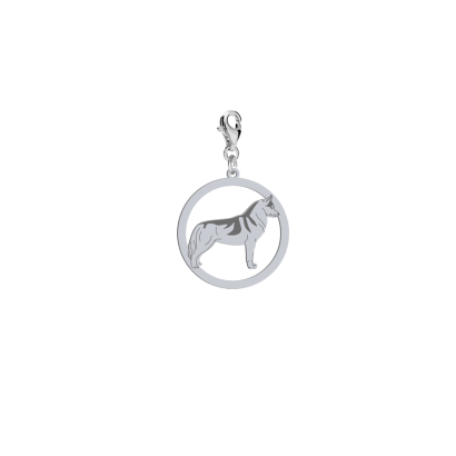 Charms z psem Siberian Husky srebro GRAWER GRATIS - MEJK Jewellery