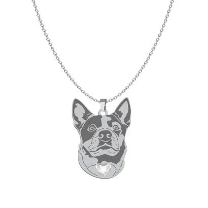 Naszyjnik z psem grawerem Australijski Pies Pasterski srebro - MEJK Jewellery
