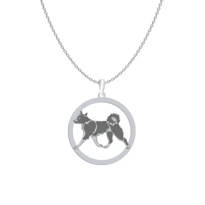 Naszyjnik z grawerem psem Karelian Bear Dog srebro - MEJK Jewellery