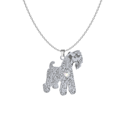 Naszyjnik z psem Kerry Blue Terrier srebro GRAWER GRATIS - MEJK Jewellery